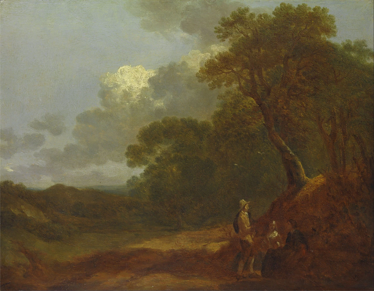Paesaggio boscoso con un uomo che parla con due donne sedute - Yale Center for British Art, New Haven